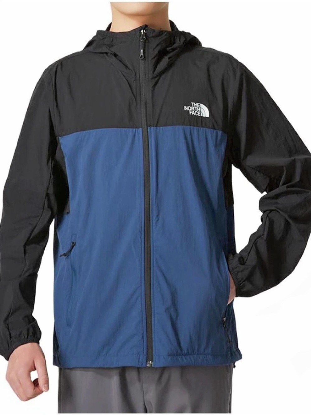 The North Face Color Block Rain Jacket Boys Large Blue & Black
